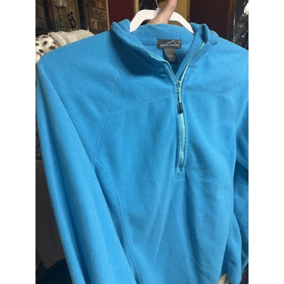 Eddie Bauer Tops - Eddie Bauer Women's Fleece Quarter Zip Pullover Blue Size‎ Large